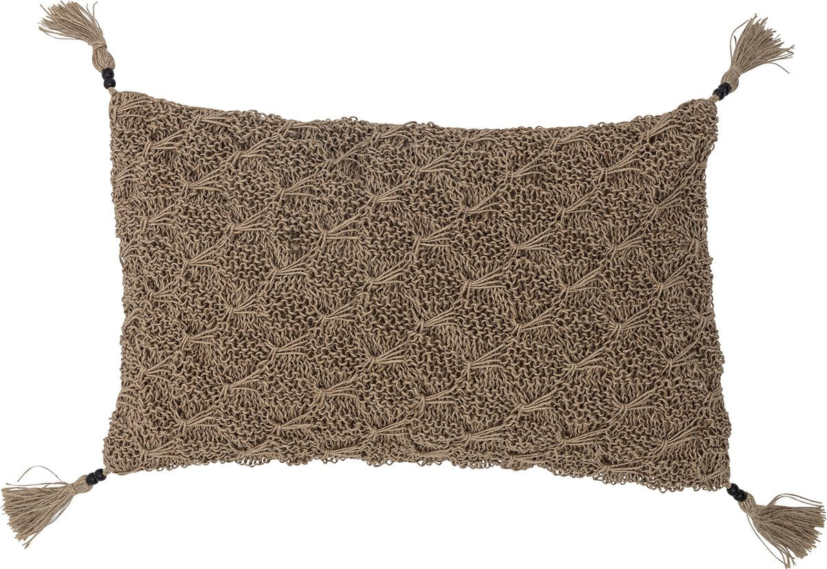 Coussin lion Bloomingville, marron, coton