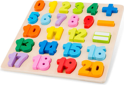 New Classic Toys ® puzzle de signes arithmétiques en bois - chiffres 0 à 20 - jouets de puzzle mathématiques colorés - apprentissage éducatif à compter - jouets pour tout-petits - à partir de 24 mois