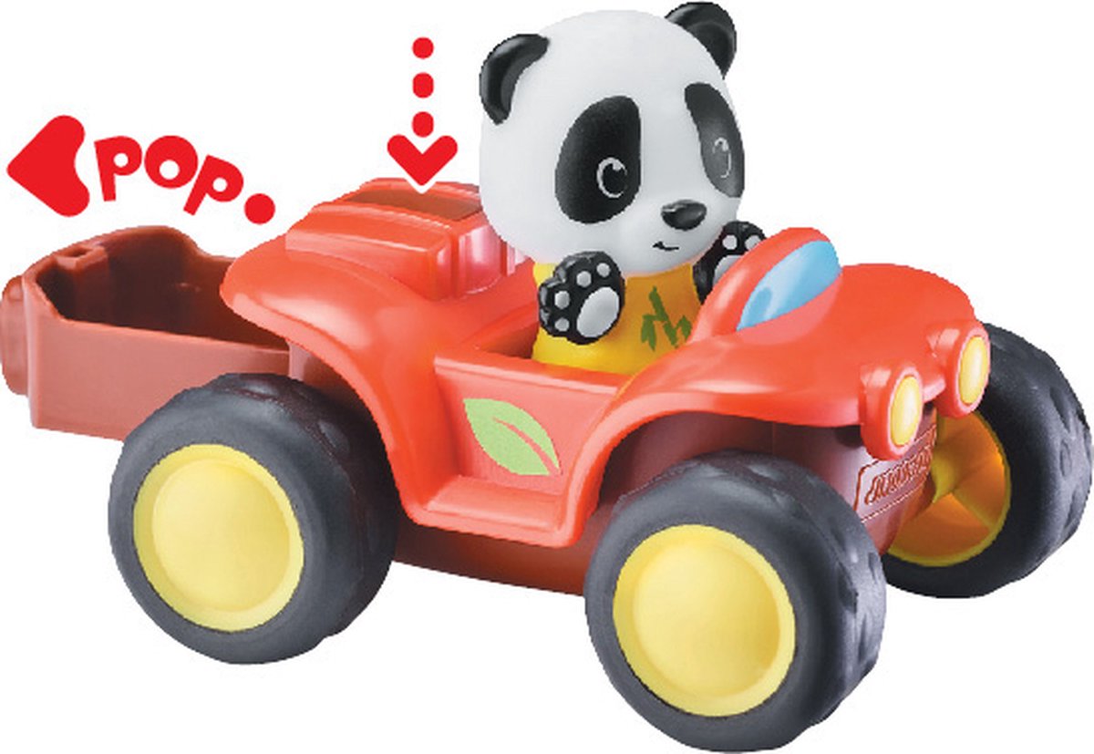 Klorofil le quad play set - voiture de jeu - jouet interactif pour enfants - avec figurine de la famille panda - jouets à partir de 18 mois - 2 pièces