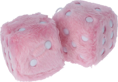 Dés Carpoint rose – décoration voiture – peluche – 6x6x6 cm – cordon 40 cm – pour rétroviseur intérieur – accessoire intérieur