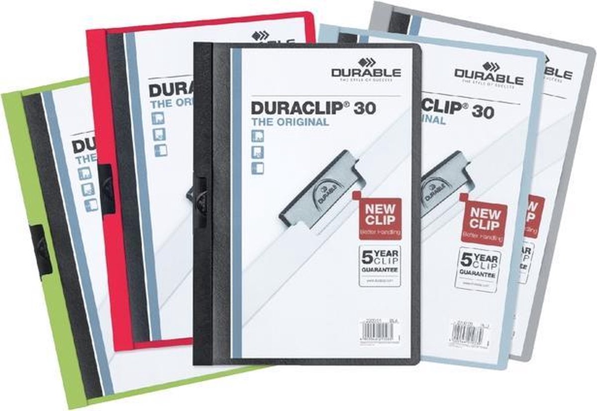 Dossier à pince durable duraclip a4 3mm 30v cul | 25 pièces