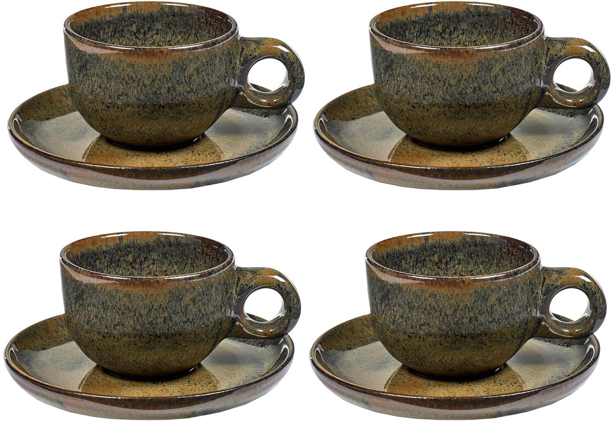 Serax - sergio herman surface - tasse à café + soucoupe - gris indi - 13 ø - 4 pièces