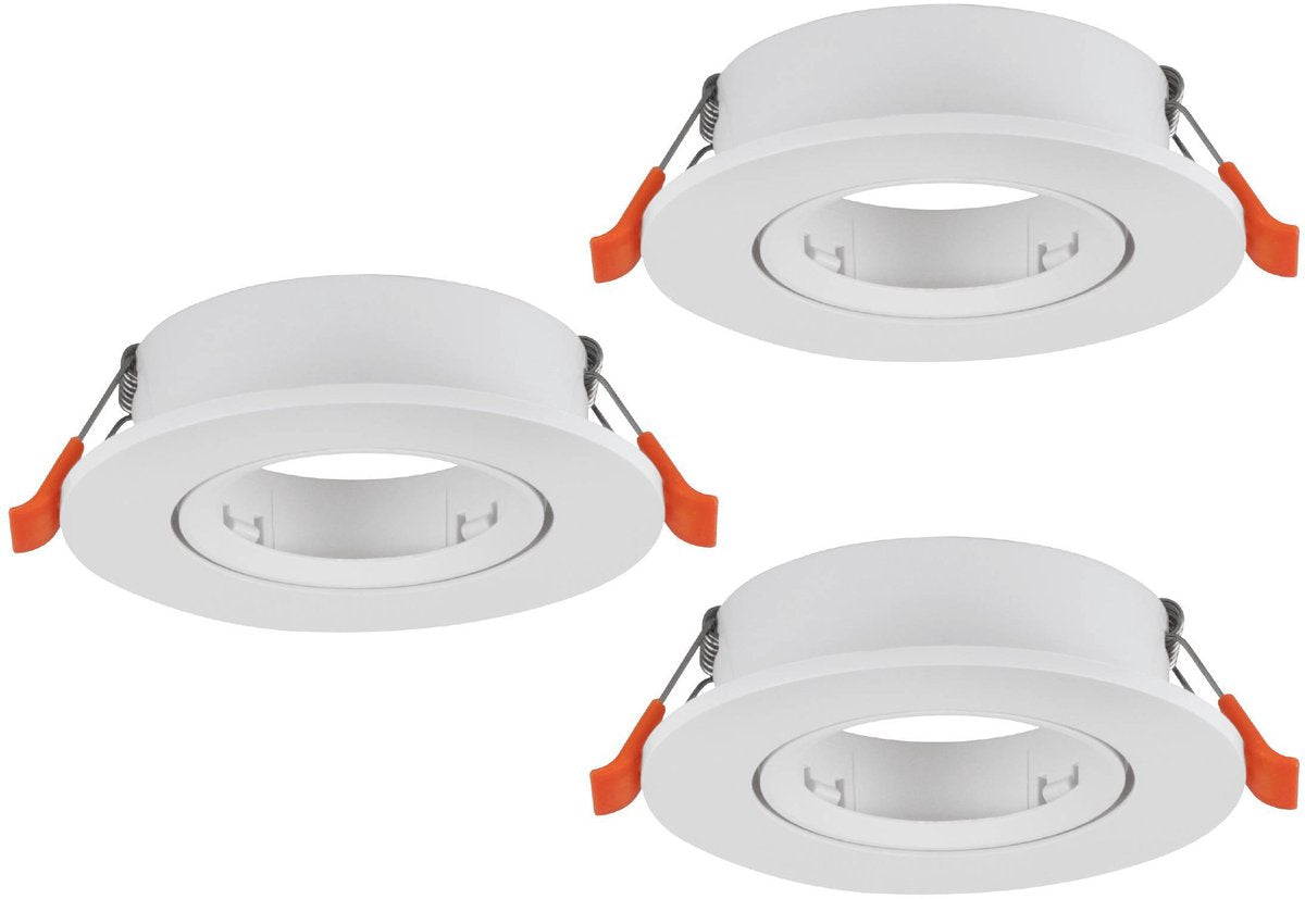 Spot encastrable Eglo barranco - gu10 - ø 9 cm - blanc - lot de 3 pièces - inclinable