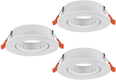 Spot encastrable Eglo barranco - gu10 - ø 9 cm - blanc - lot de 3 pièces - inclinable