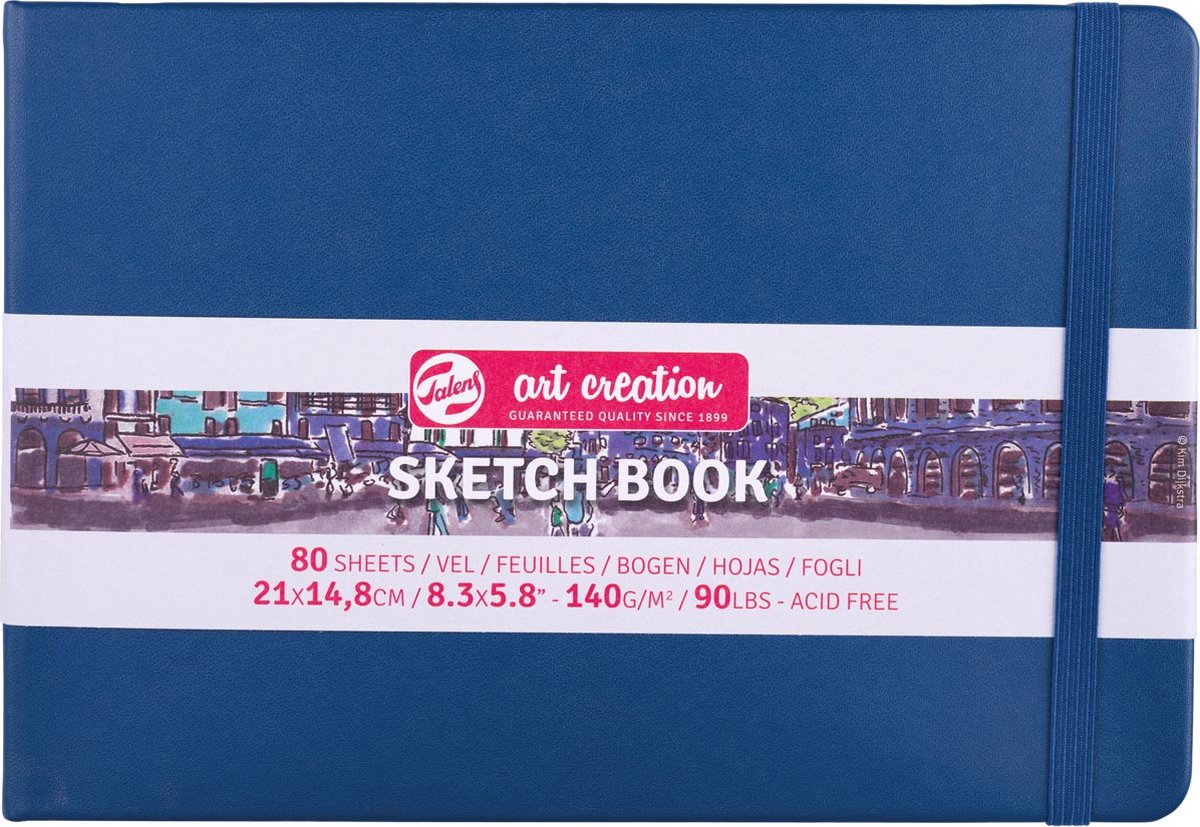Bloc à croquis Talens art création 21x14,8cm - 80 feuilles - bleu