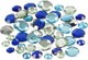 Strass Creativ company, ronds, taille 6+9+12 mm, harmonie bleu vert, 360 pièces 1 boîte