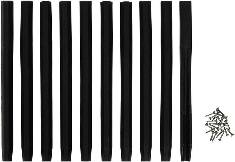 Nature - jeu de poteaux 10x + vis 20x - noir - pour bordures de bordure