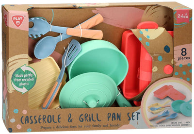 Jouez à la poêle à frire et à la casserole du jeu de grill, 8dlg.