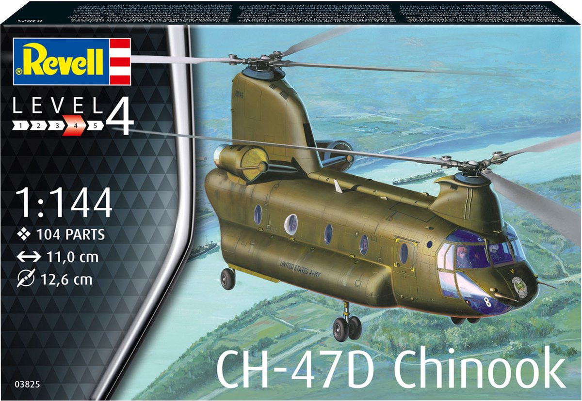 Maquette Revell - ch-47d chinook 1:144 - 104 pcs.