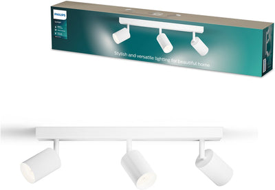 Spot en saillie Philips Wyatt - culot LED gu10 - orientable - 3 points lumineux - clickfix - blanc