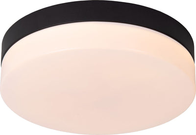 Lucide biskit - plafonnier (plafonnier) salle de bain - ø 23 cm - led - 1x12w 2700k - ip44 - détecteur de mouvement - noir