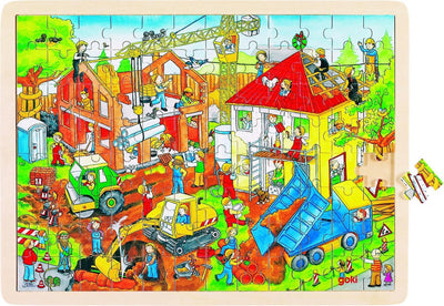 Goki Wooden Jigsaw Puzzle Construction Site, 96st.