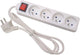 Multiprise Perel avec interrupteur, 4 prises avec broche terre (type e), câble 1,5 m, 3g1,5, usage intérieur, blanc