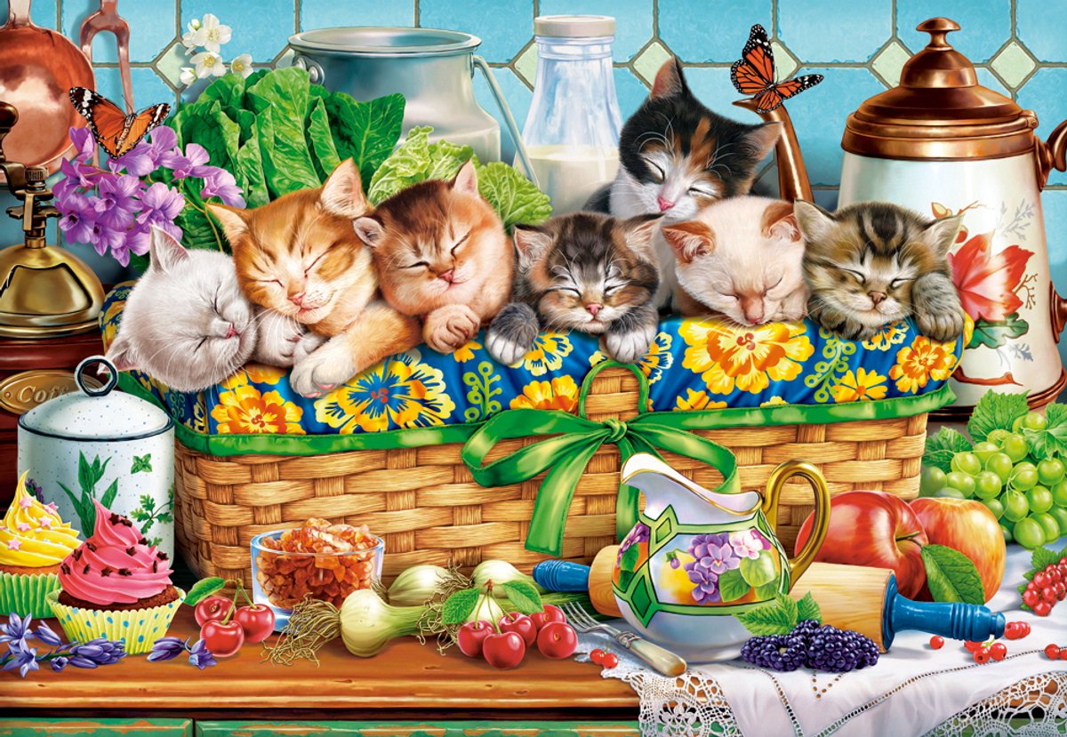 Castorland puzzle chats puzzle - 1000 pièces - jouets colorés.