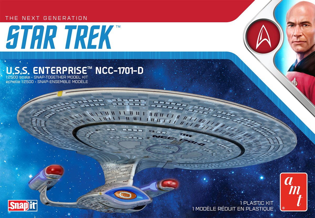 Kit de modèle spatial Amt - 1126 Star Trek, la nouvelle génération U.S.S. entreprise ncc-1701-d - kit snap-it plastique - 1:2500 - modélisme