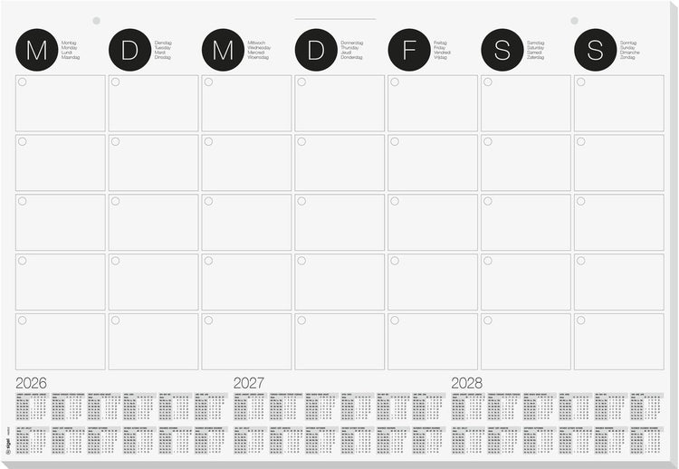 Sous-main Sigel - peut également être utilisé comme calendrier mural - taille A2 - avec calendrier 2026 2027 2028 - si-h6550