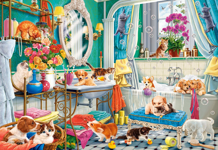 Castorland puzzle Crazy Pet Bath - puzzle 1500 pièces.