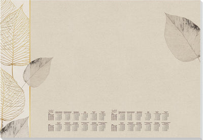 Sous-main Sigel - format A2 - feuilles naturelles - avec calendrier 2026 2027 - si-h6315