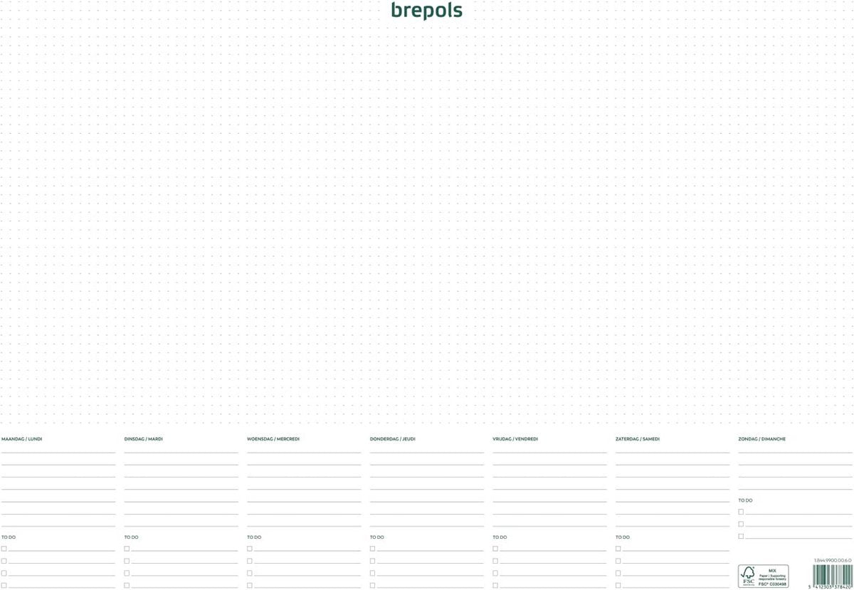 Brepols atoma - carnet tendance - a4 - 144 pages - à carreaux commerciaux - violet transparent
