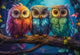 Puzzle Chouette Castorland - 1000 pièces de jouets en carton colorés.