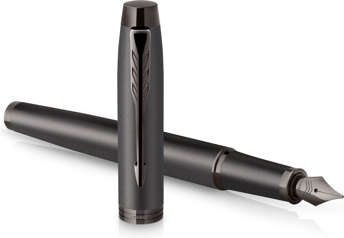 Stylo plume Parker im monochrome | encre bleue | finition et détails en bronze | point moyen | avec coffret cadeau