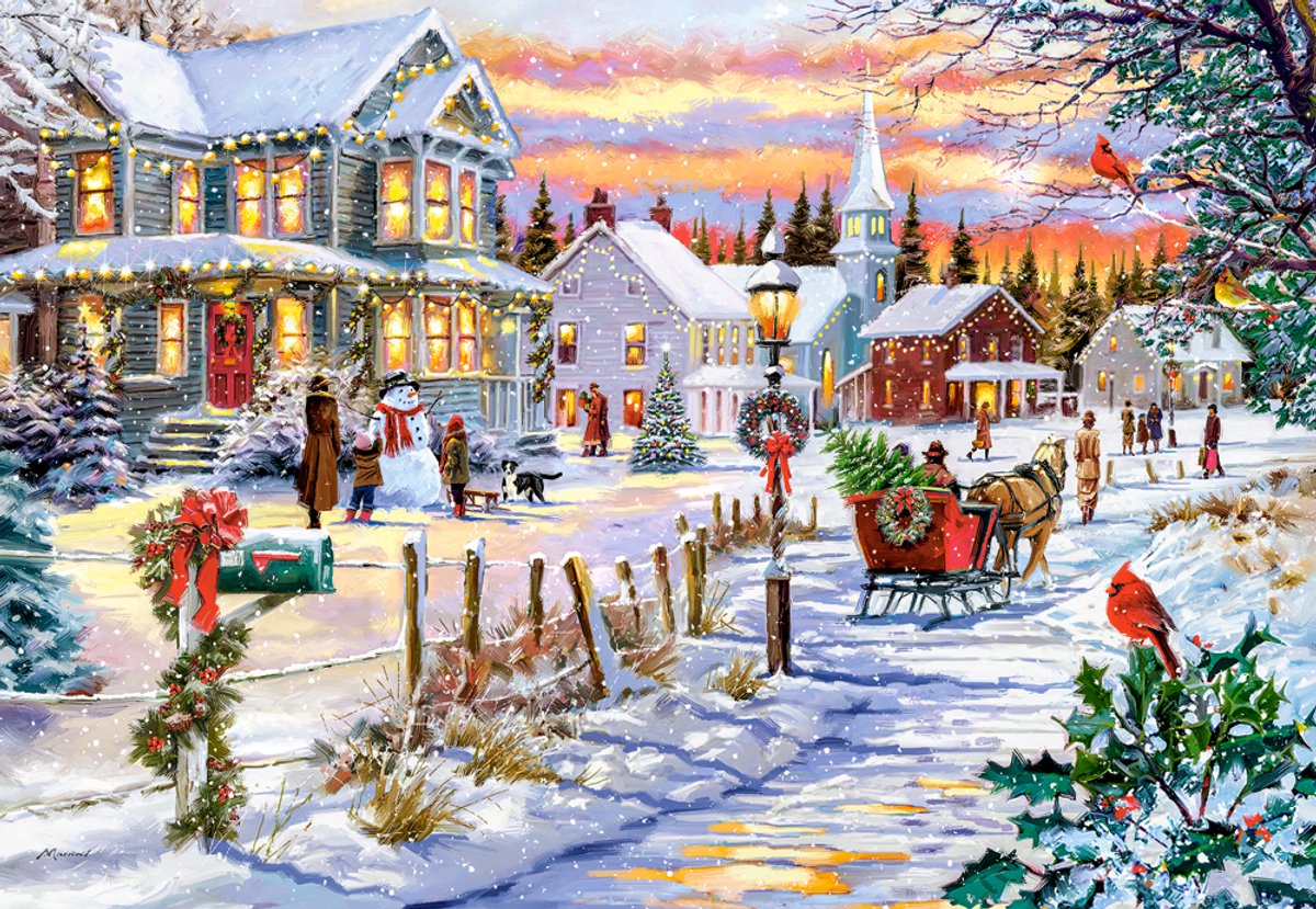 Puzzle de Noël Castorland 1000 pièces - Le sapin de Noël arrive.
