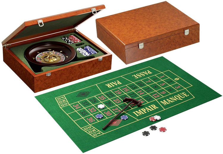 Jeu de roulette Philos - avec roue en métal, tissu en feutre et 100 jetons - 6+ ans