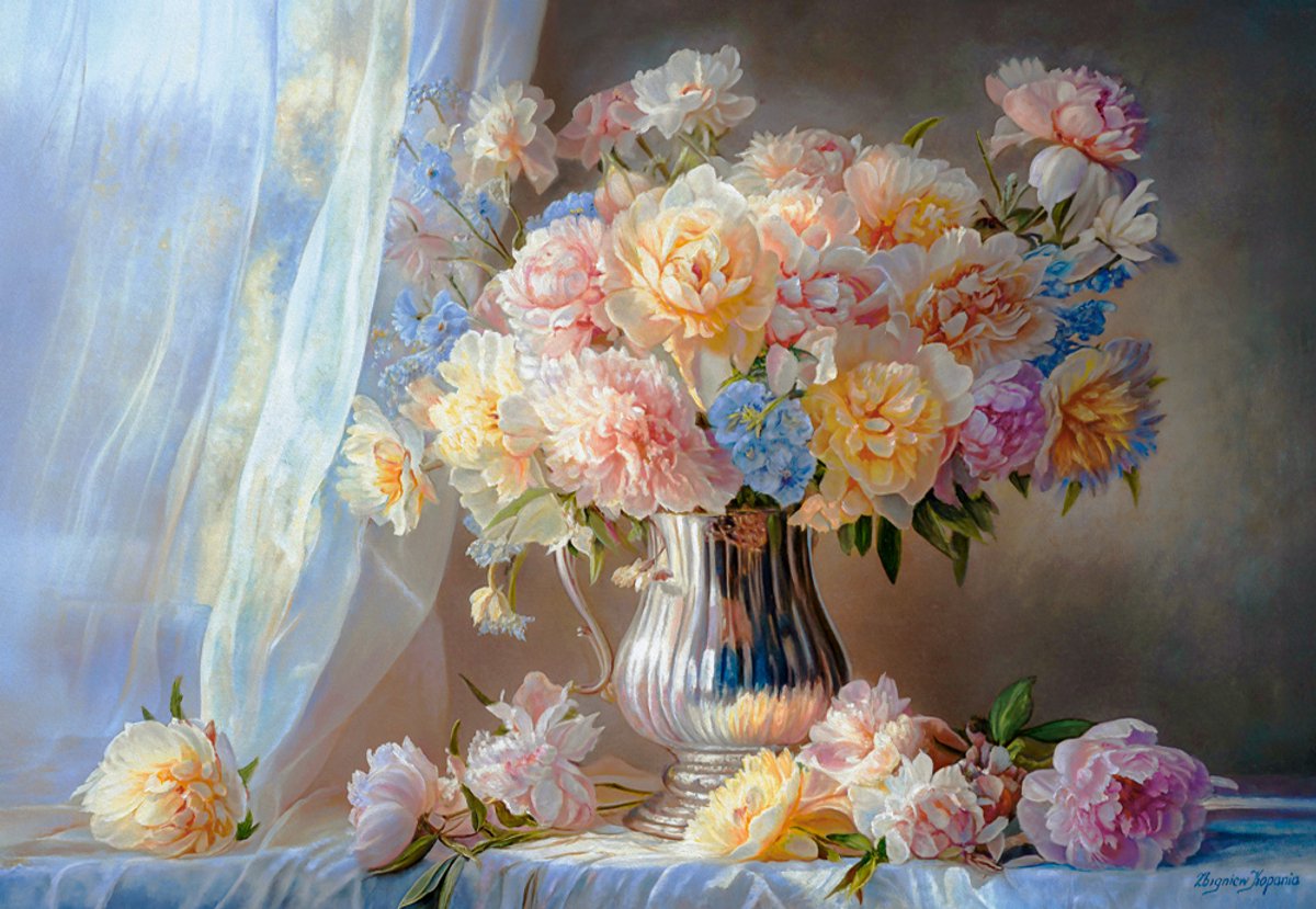 Castorland puzzle pivoines pastel 1500 pièces jouets.