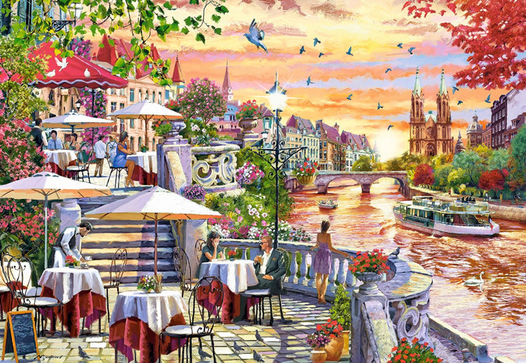 Castorland puzzle coucher de soleil sur une ville romantique - puzzle de 1000 pièces.