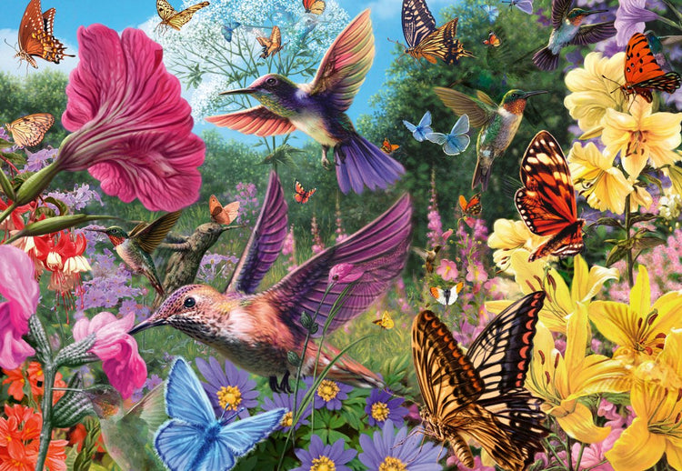 Ravensburger puzzle animaux bien-être colibris et papillons 200 pièces.
