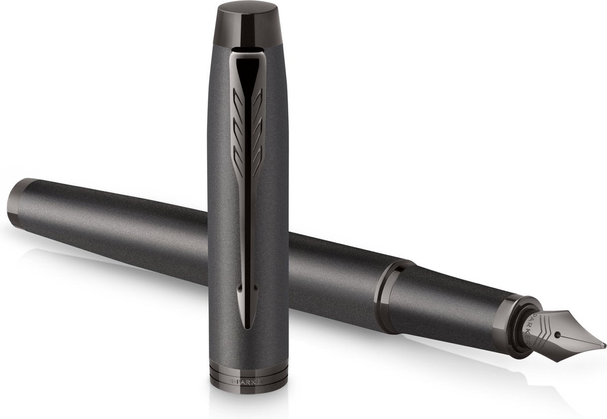 Stylo plume Parker im monochrome | encre bleue | finition et détails en bronze | point fin | emballage cadeau