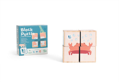 Bs Toys Block Puzzle - Blocs en Bois - Jouets éducatifs - Tout-Petit - Tout-Petit - Bois Fsc - Convient à partir de 18 Mois