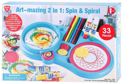 Ensemble de dessin en spirale Playgo 2 en 1 - 33 pièces.