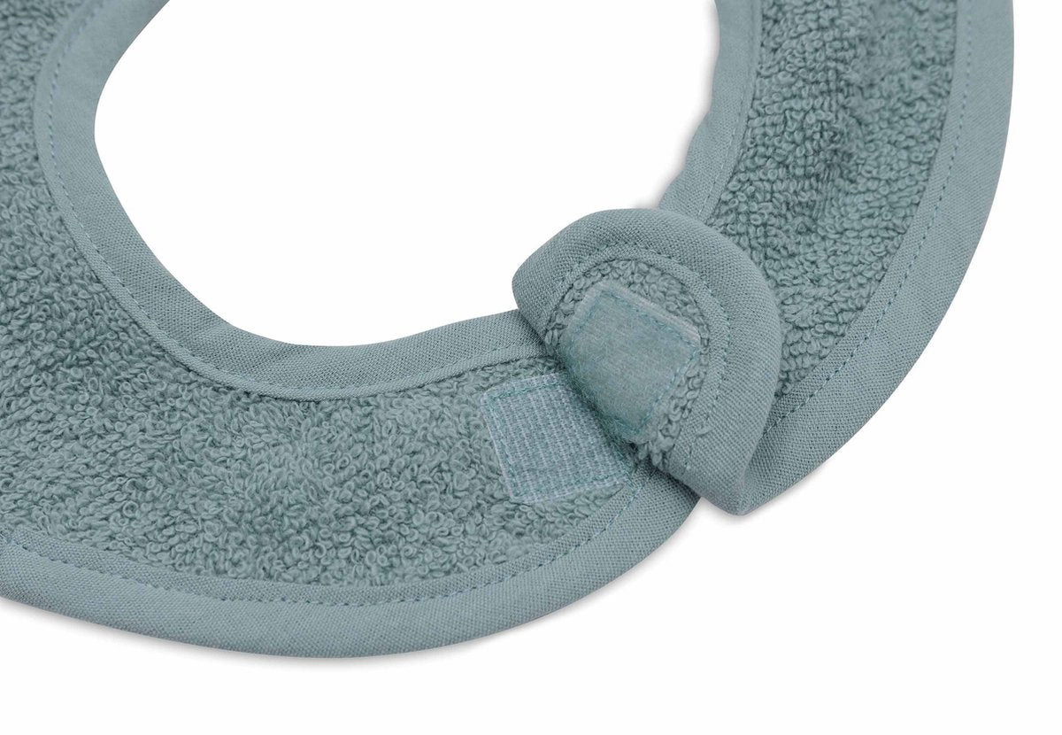 Jollein - bavoir bébé en éponge - coton - avec velcro - vert d'eau