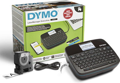 Imprimante d'étiquettes portable Dymo Label Manager Executive 640 CB | étiqueteuse compacte avec clavier qwerty | Connectivité Bluetooth et USB | Compatible avec les étiquettes standard D1 et durables