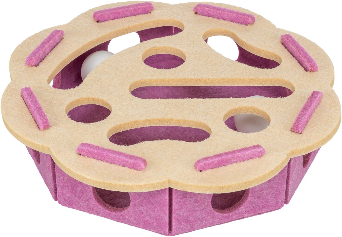 Trixie trou'n'roll fleur feutre rose beige