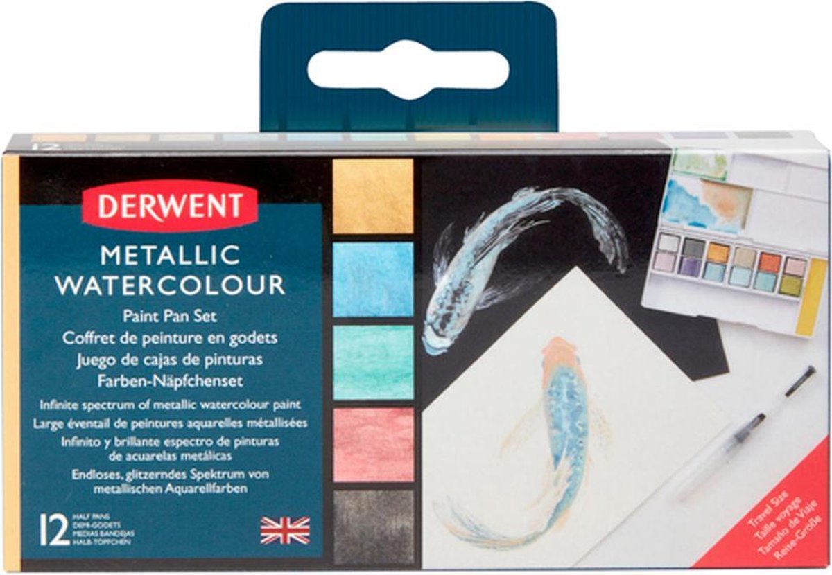 Derwent - palette de 12 pots de peinture métallisée (603058)