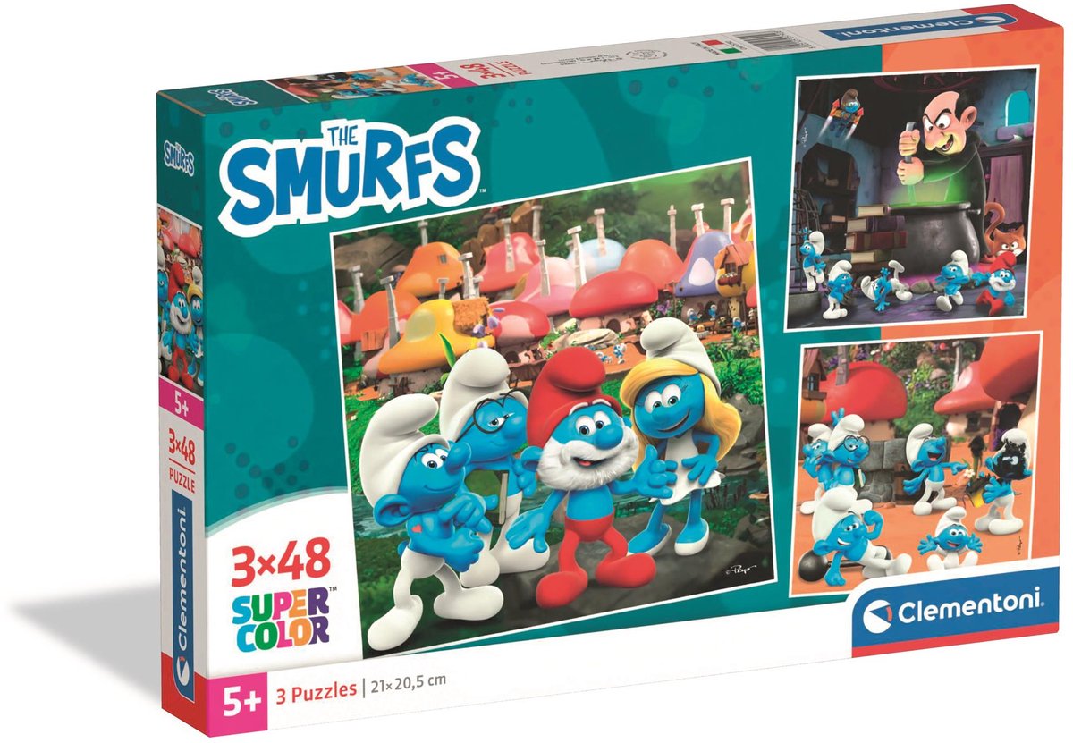 Puzzle Clementoni Schtroumpfs carrés, 3x48pcs.