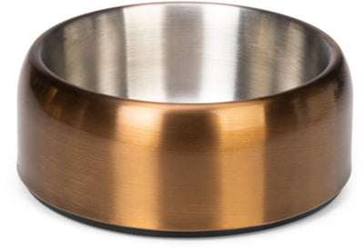 Conçu par Lotte Noar bol de nourriture pour chien - bol de nourriture bol à boire - résistant au lave-vaisselle - antidérapant - acier inoxydable - bronze - 940 ml