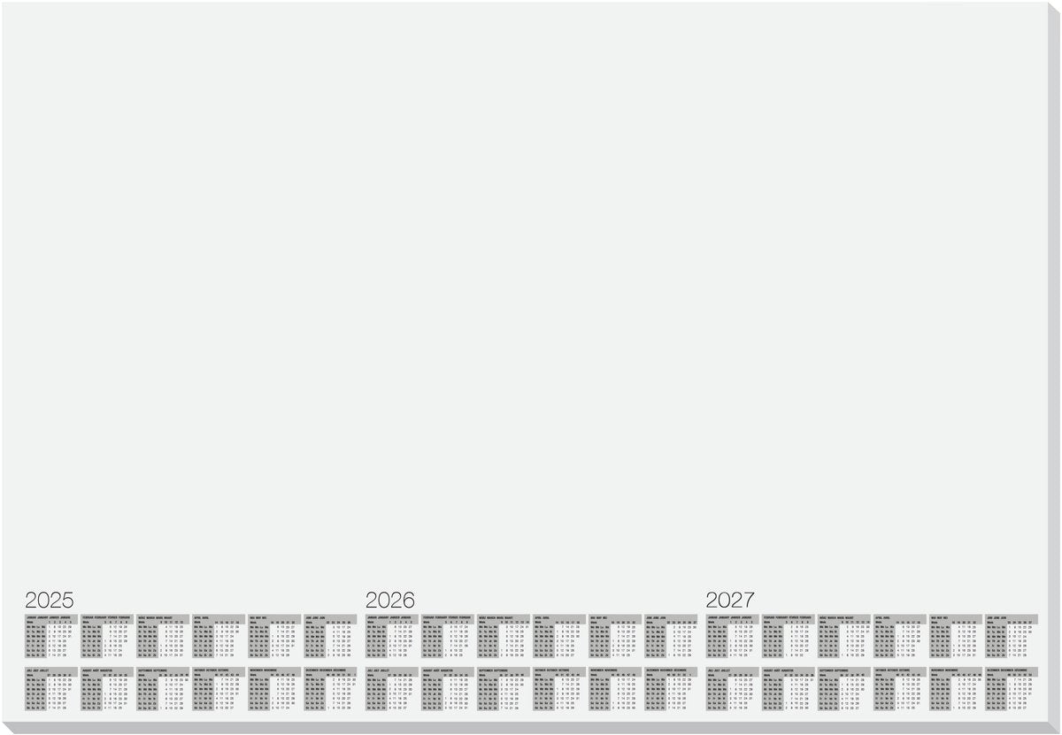 Sous-main Kangaro - calendrier 2025 2026 2027 - format 59,5x41cm - 5 pièces - détachable 30 feuilles - k-0014p225