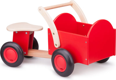 Nouveau vélo cargo en bois Classic Toys® - Road Star - rouge - la hauteur de la selle est de 24 centimètres