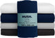 Faire taire. Living Hush Living Drap-housse en percale - 100 % coton - 200 fils - extra frais et frais - solide et durable - 140 x 200 + 30 cm - marine