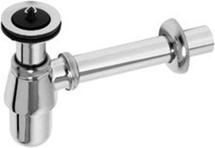 Siphon à coupelle Plieger avec tube mural de 250 mm 5 4 avec rosace chromé 209185