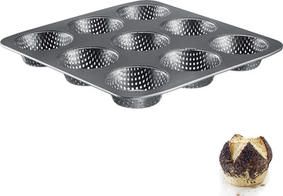 Moule à petits pains Westmark, pour 9 petits pains, ø 8,5 cm chacun, acier, revêtement antiadhésif, anthracite, 32732260