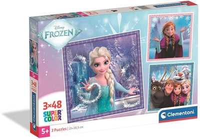 Clementoni - puzzle - 3x48 pièces - thème la reine des neiges - puzzle pour enfants - à partir de 5 ans