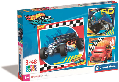 Clementoni Jigsaw Puzzle Super Color Square Hot Wheels, 3x48st.