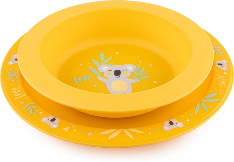 Canpol bébés - service de table 2 pcs. animaux exotiques - jaune - 9m+ 9+ m