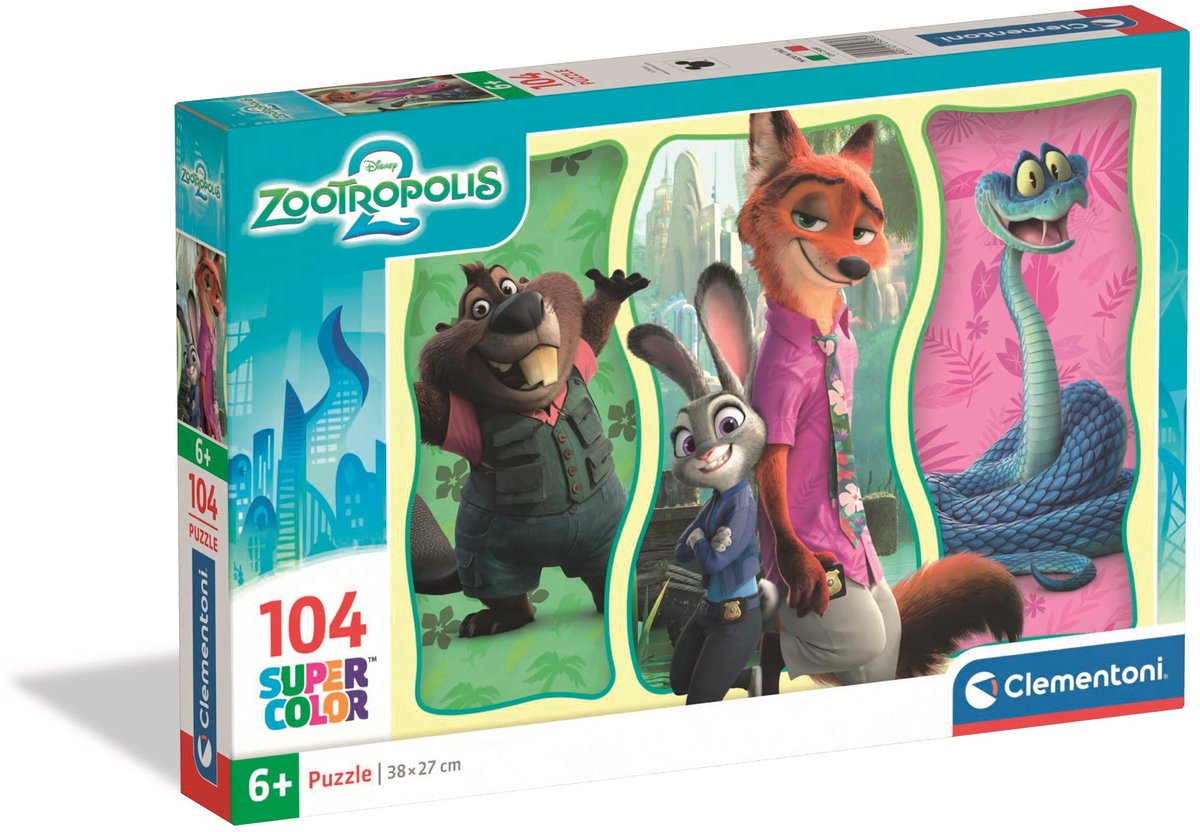 Clementoni - puzzle - 104 pièces - Disney Zootropolis 2 - super - à partir de 6 ans