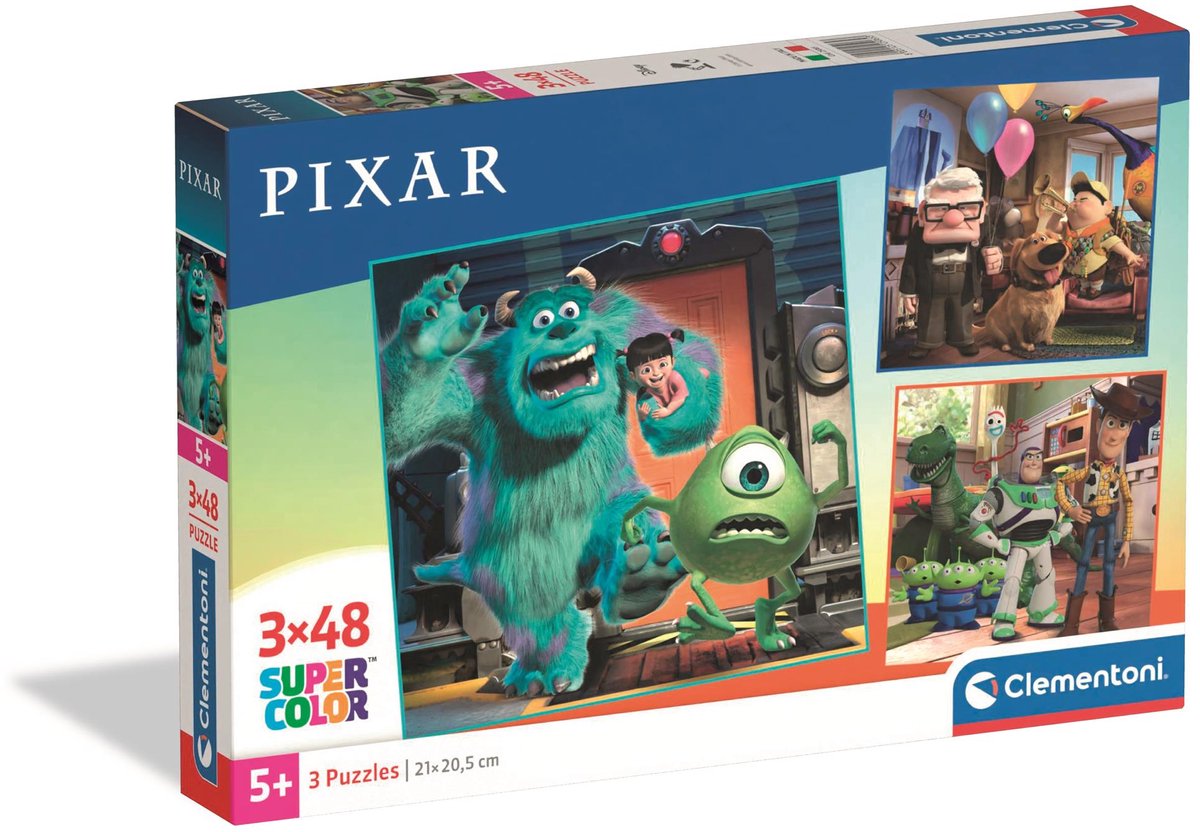 Clementoni - puzzle - 3x48 pièces - thème Disney Pixar - puzzle pour enfants - à partir de 5 ans