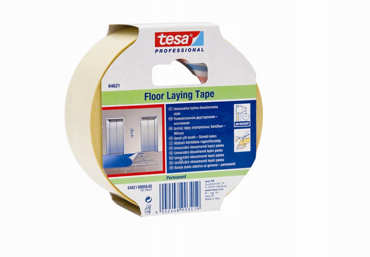 Ruban adhésif double face pour tapis Tesa - transparent, 50 mm x 50 m